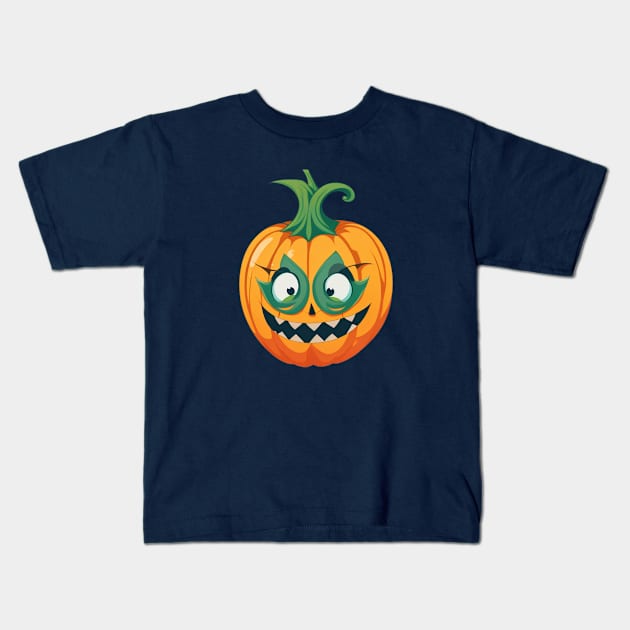 A Scary Halloween Boo Pumpkin Kids T-Shirt by halazidan